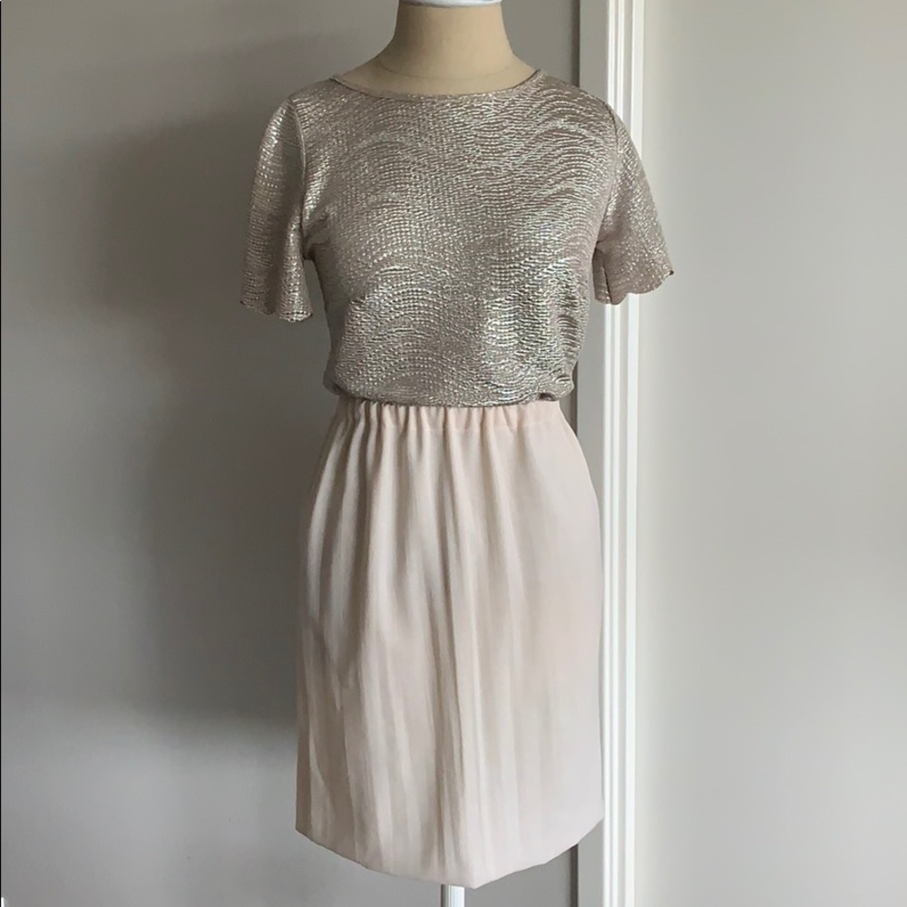 New Miu Miu Cream Shimmery Mini Skirt Size 40